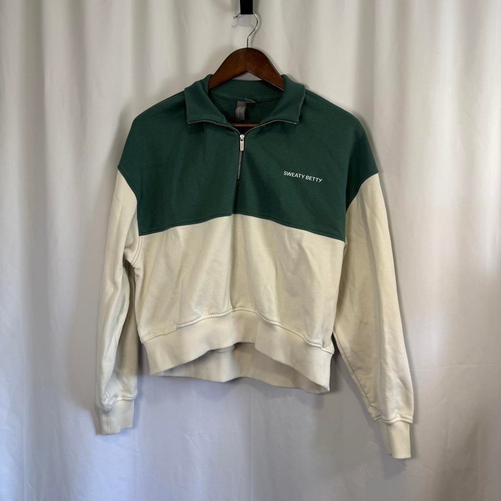 Sweaty Betty Forest Green Colorblock Half-Zip Sweatshirt Size 6/8